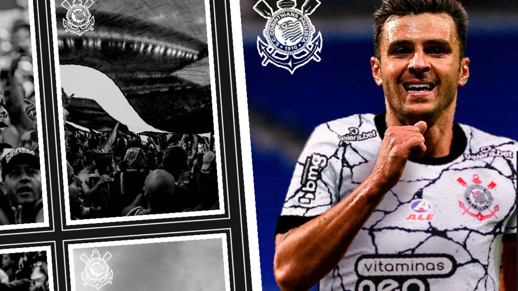 Júnior Moraes en el fotomontaje del Corinthians