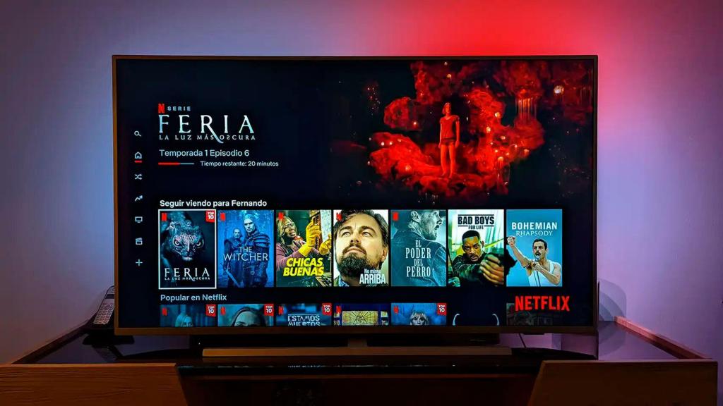 La aplicación de Netflix en la pantalla de un televisor