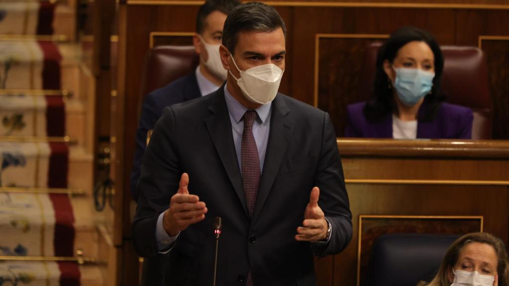 Pedro Sánchez, presidente del Gobierno, en el Congreso de los Diputados.