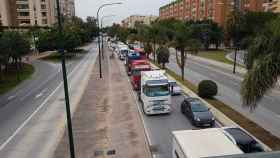 La caravana de entrada a Málaga.