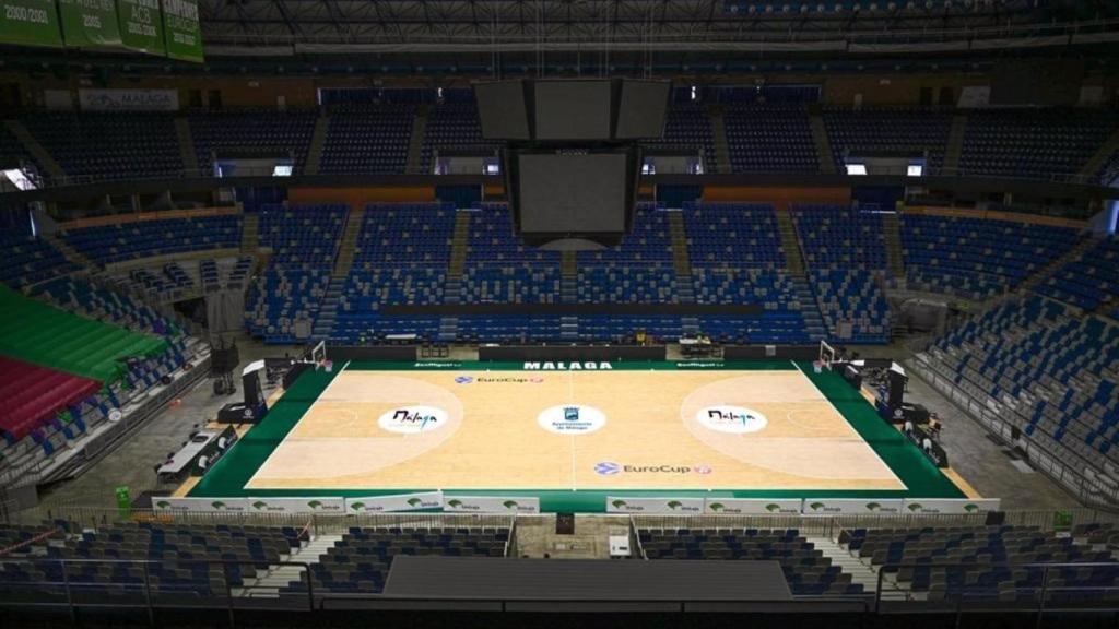 Interior del Palacio Martín Carpena de Málaga, donde se van a disputar las fases finales de la Copa Davis.