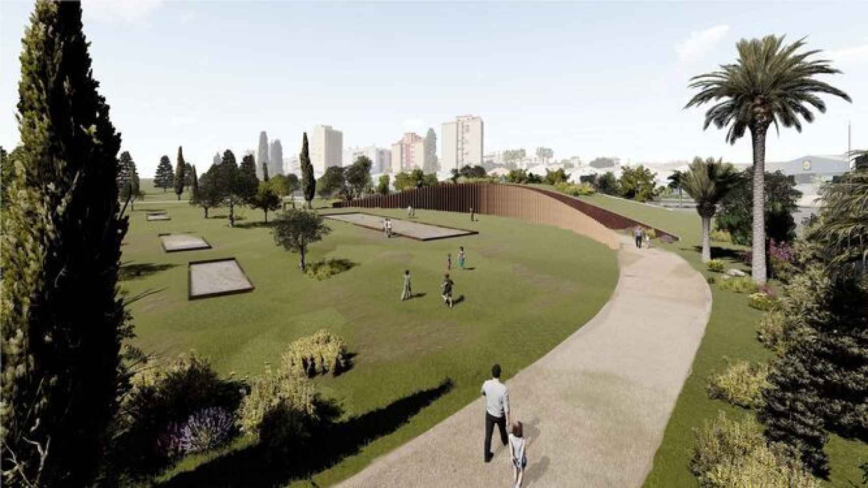 Diseño del equipamiento previsto en el parque de San Rafael, en Málaga.