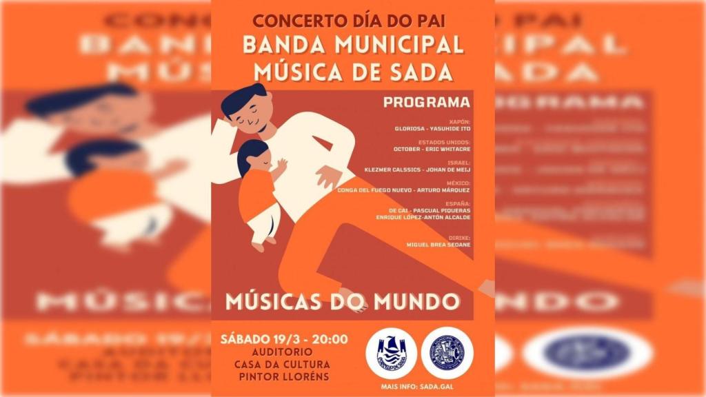 Cartel del concierto del Día del Padre en Sada (A Coruña).