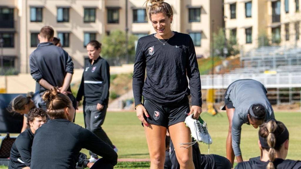 Cari Roccaro durante un entrenamiento