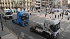 Protesta de los camioneros por el centro de Zamora