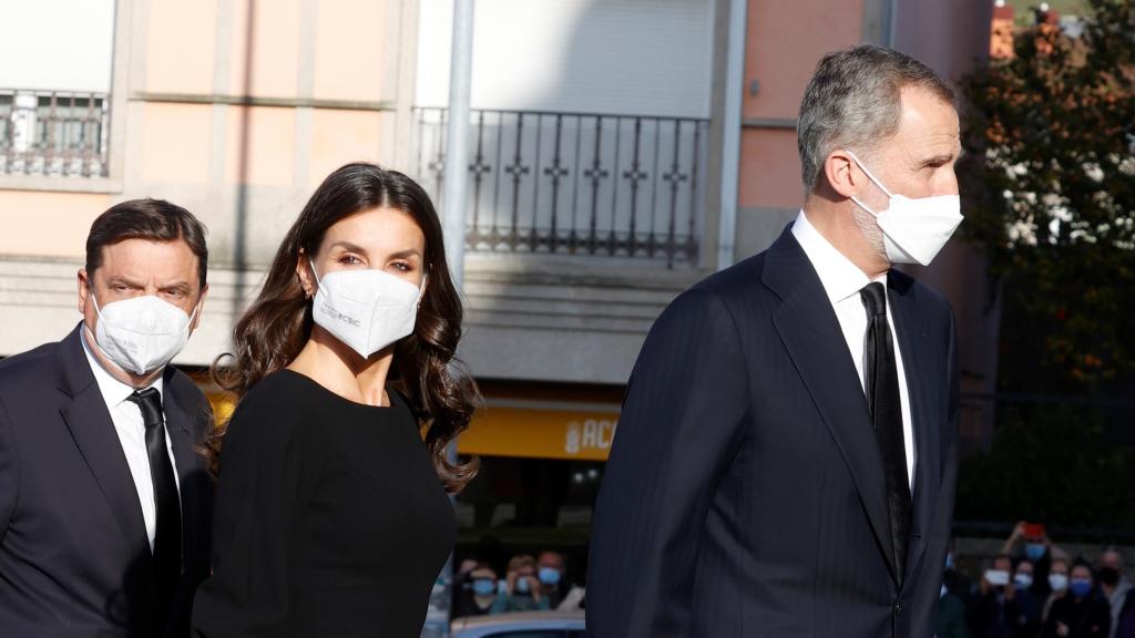 Felipe VI y Letizia en Pontevedra este viernes por la tarde.