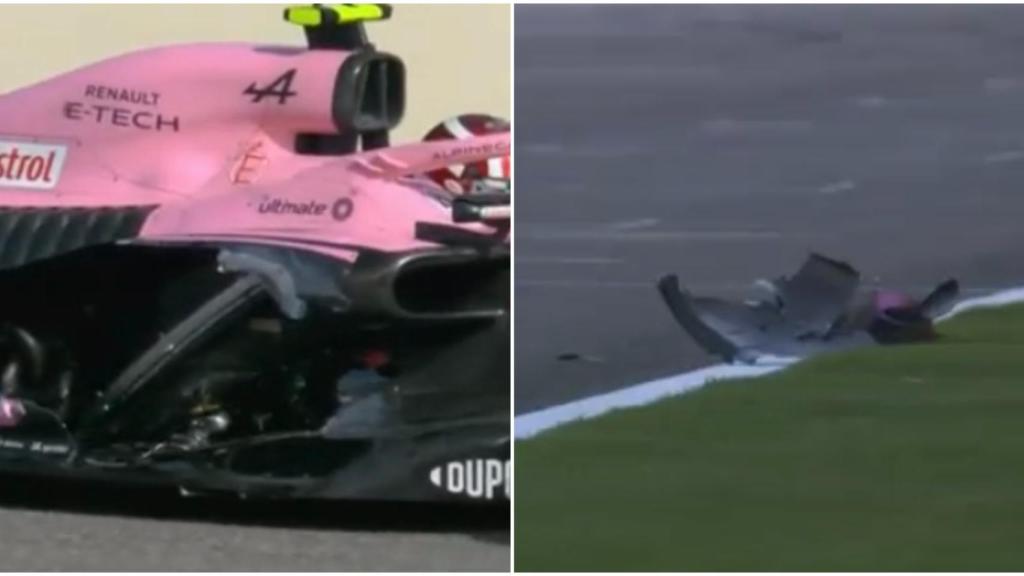 Nuevo susto en Alpine: Esteban Ocon pierde su pontón en los primeros libres en Bahréin