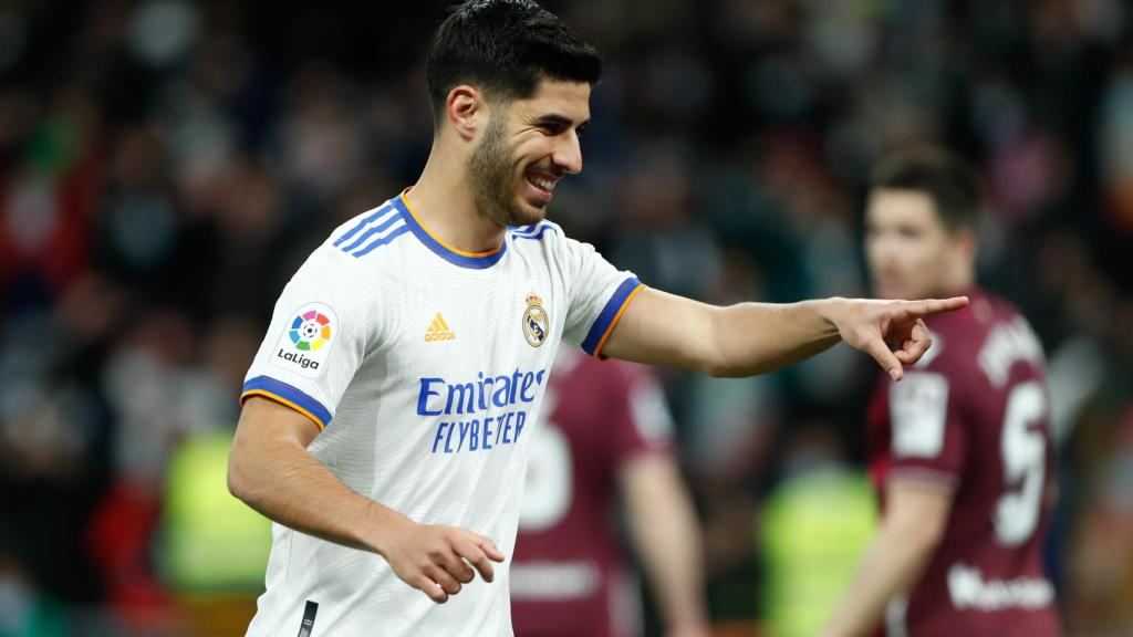 Marco Asensio celebrando un gol con el Real Madrid