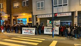 Los comerciantes de Vilaboa protestan contra la humanización de la avenida.
