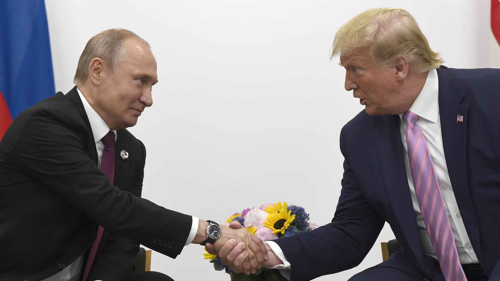 Vladimir Putin junto al expresidente estadounidense Donald Trump en 2019.