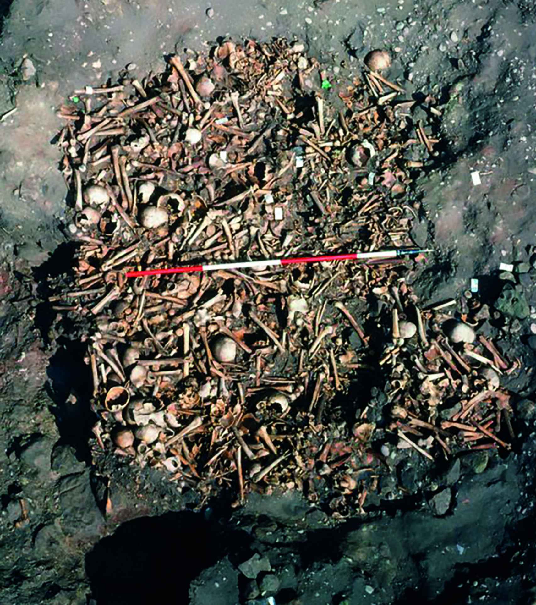Fosa común de Repton, hallada debajo de un túmulo en una estancia de una edificación anglosajona.
