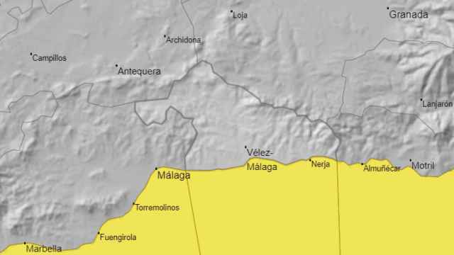 Aemet activa este domingo la alerta amarilla por fenómenos costeros en la costa de Málaga.