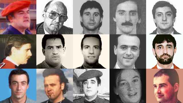 Los 15 agentes de la Ertzaintza asesinados por ETA, en orden cronológico. Sus nombres aparecen en la noticia.