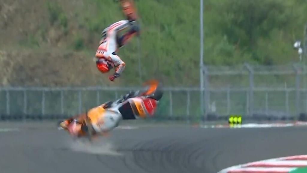 Caída de Marc Márquez antes del Gran Premio de Indonesia de MotoGP