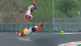 Caída de Marc Márquez antes del Gran Premio de Indonesia de MotoGP