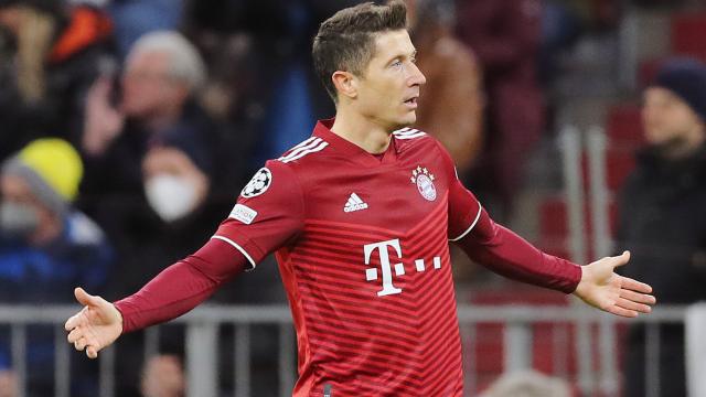 Robert Lewandowski, en un partido del Bayern Múnich de la temporada 2021/2022