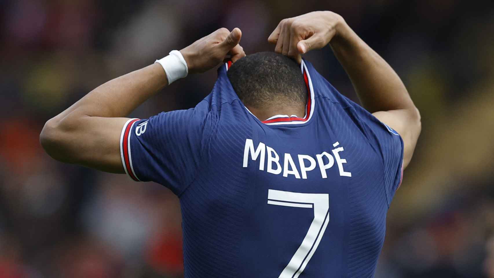 Kylian Mbappé, en un partido del PSG de la temporada 2021/2022