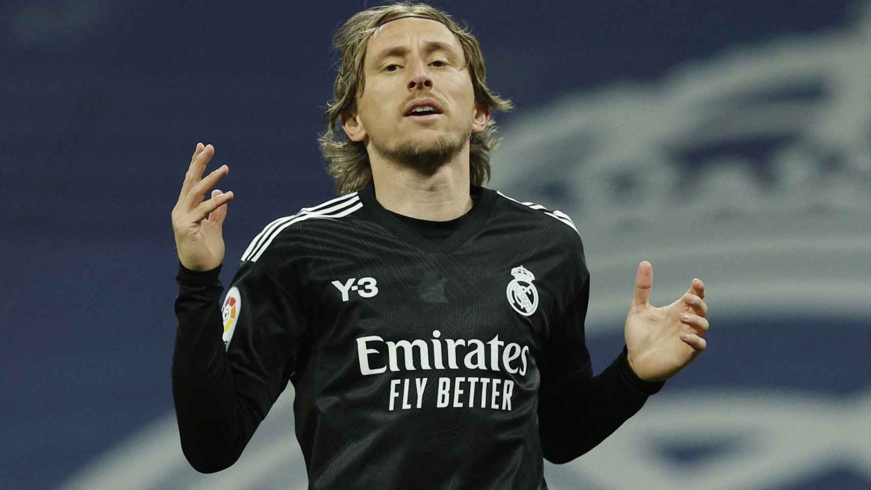 Luka Modric se lamenta por una ocasión fallada por el Real Madrid