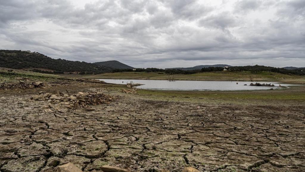 Embalse de Tentudía afectado por la sequía