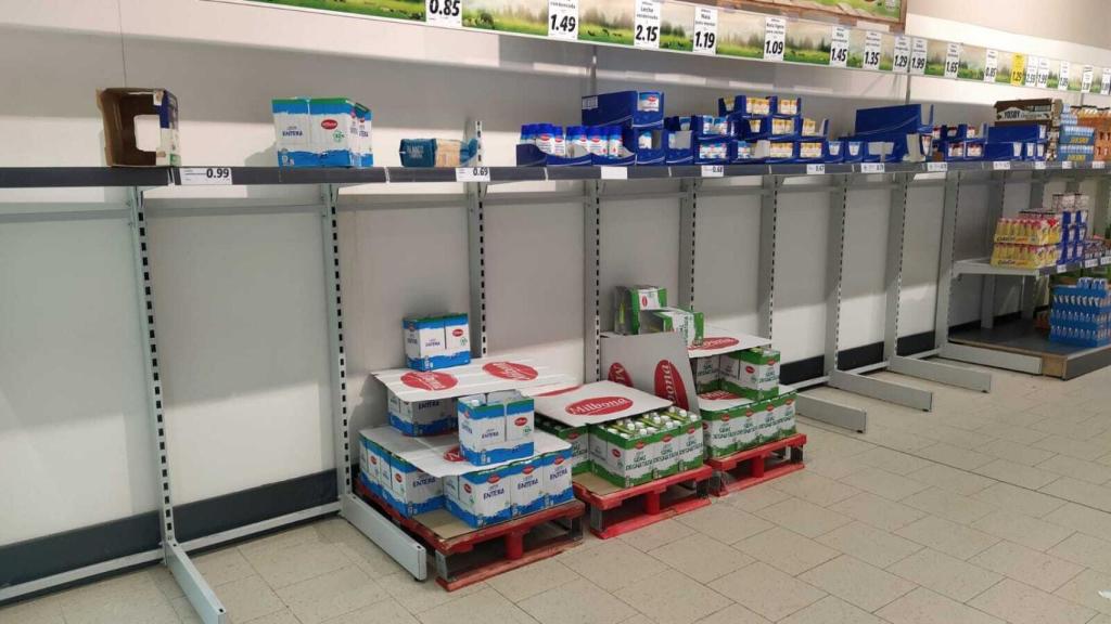 La leche de Lidl también escasea.