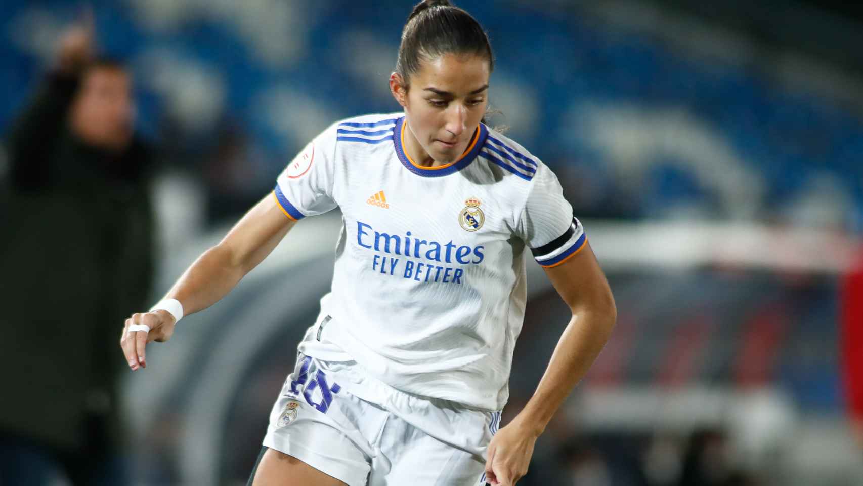 Lucía Rodríguez, en un partido del Real Madrid Femenino de la temporada 2021/2022