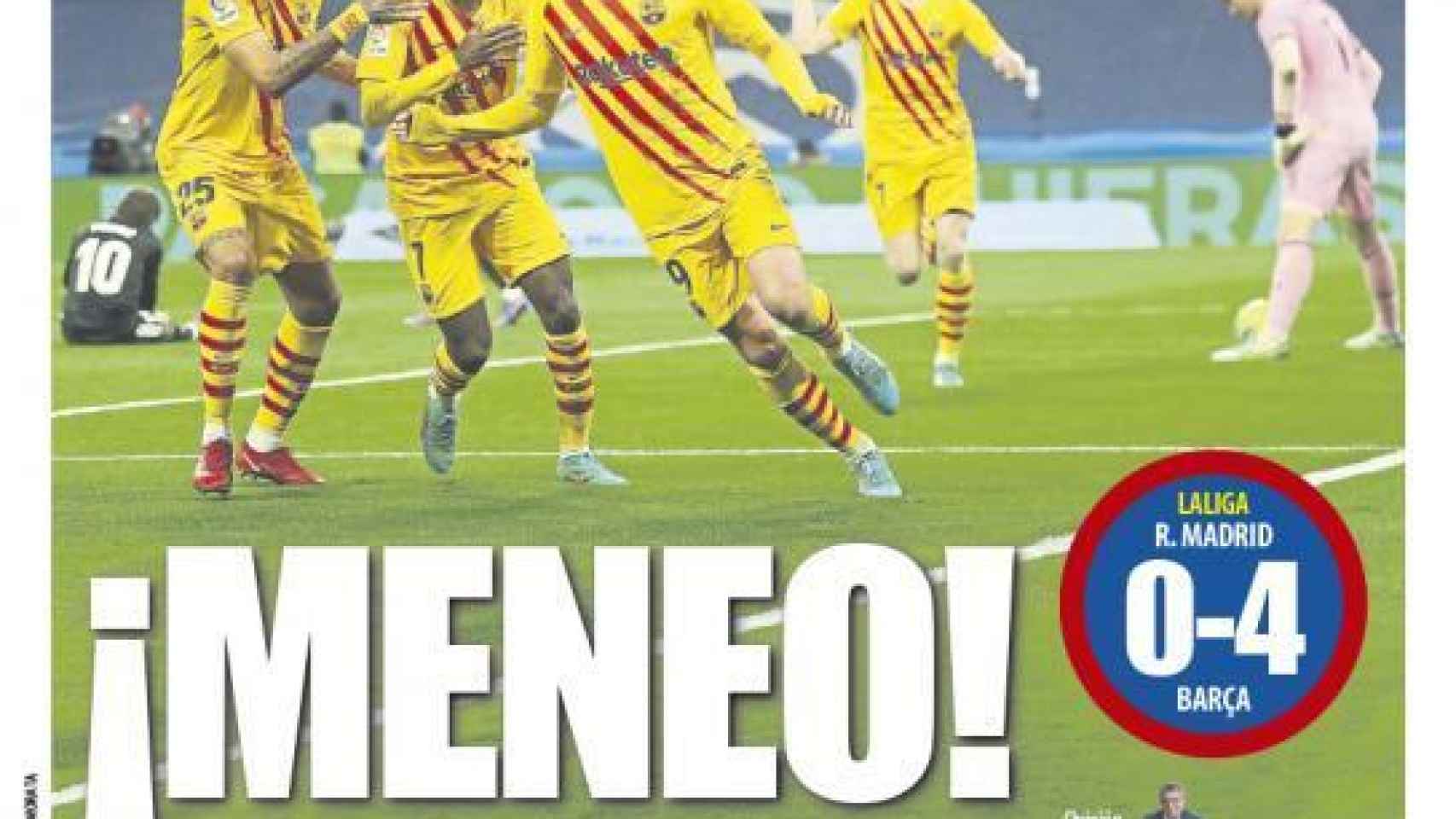 La portada del periódico Mundo Deportivo (lunes, 21 de marzo del 2022): ¡Meneo!