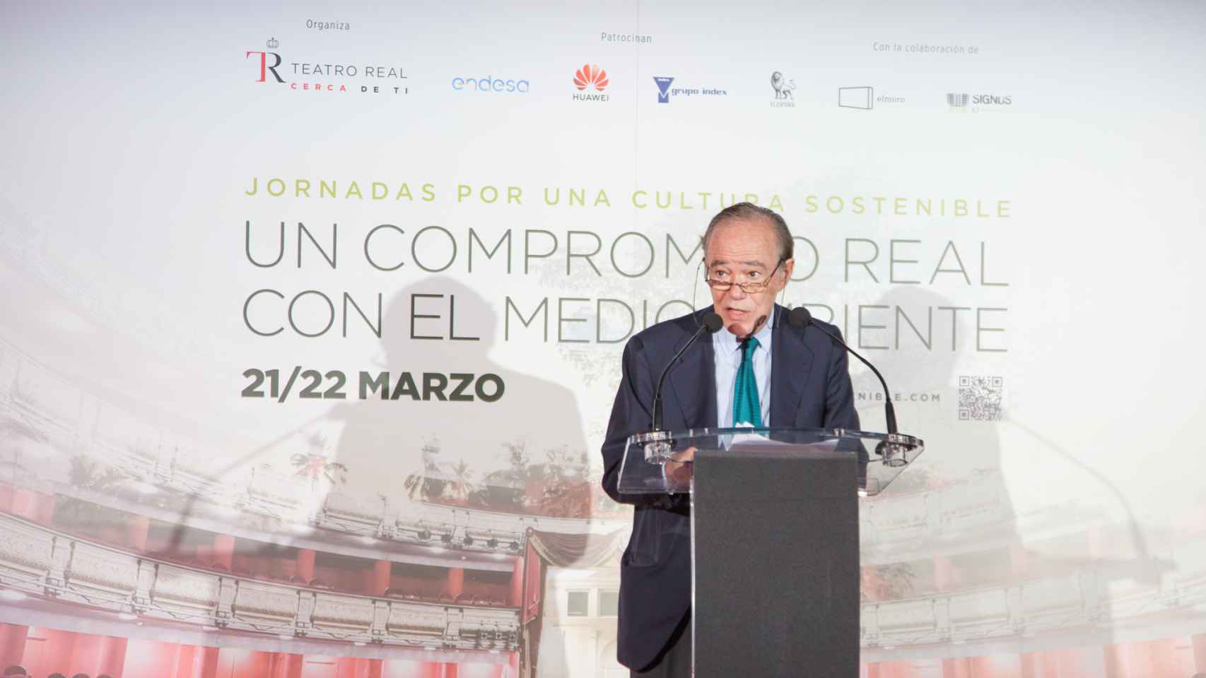Gregorio Marañón, presidente del Teatro Real, en sus primeras jornadas de sostenibilidad.