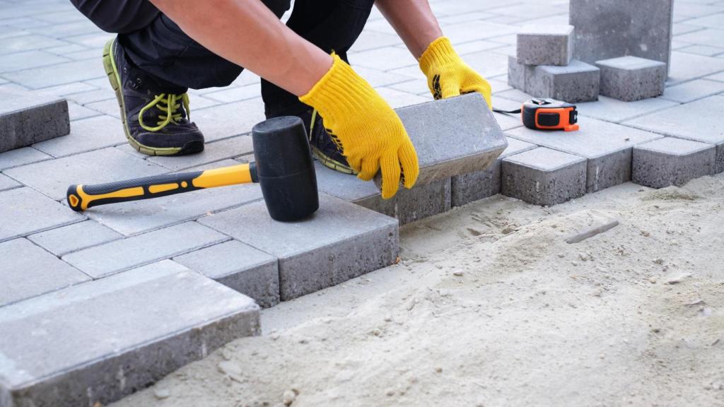 obras aceras trabajador operario