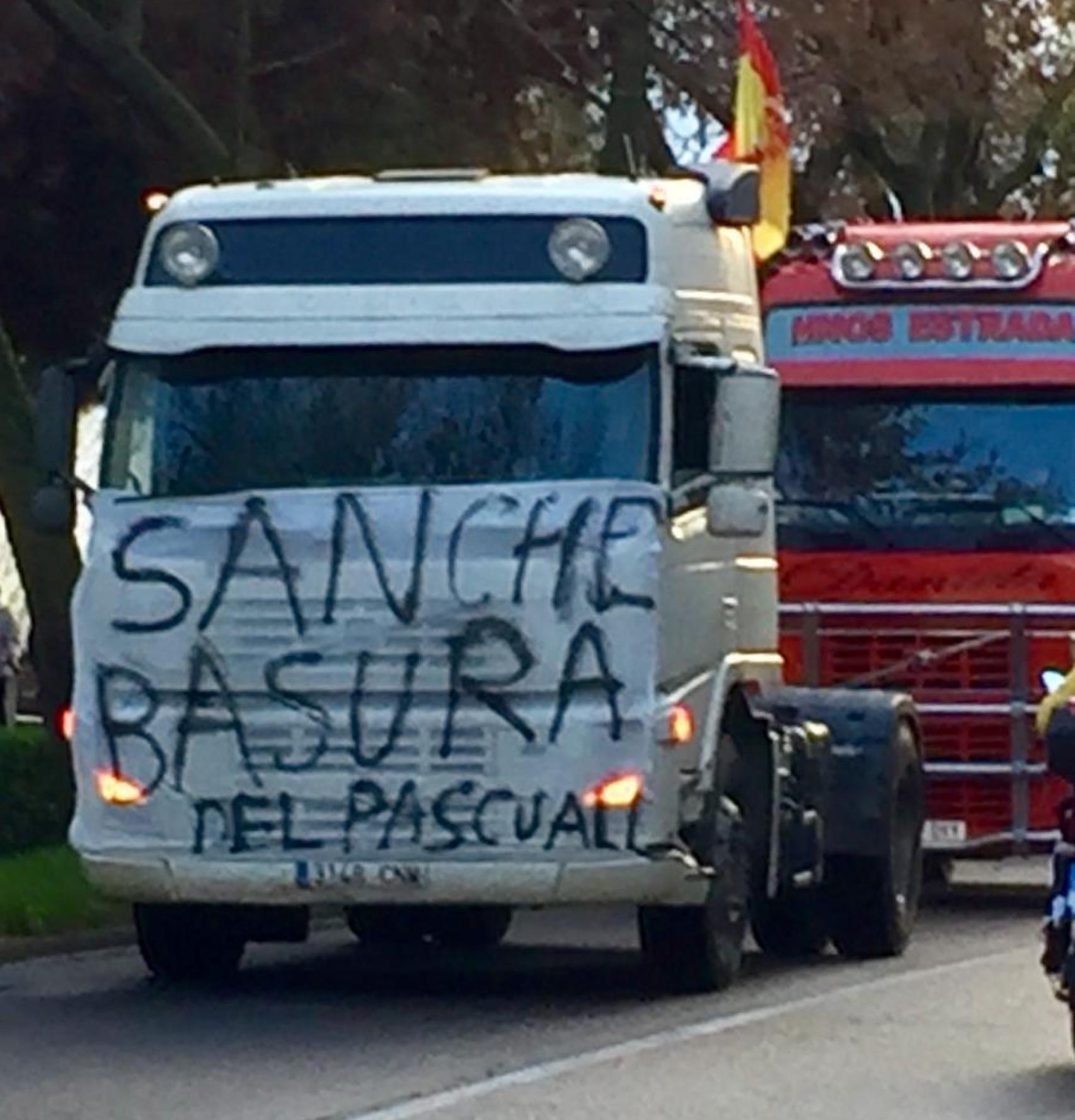 Protesta de los camioneros en Talavera