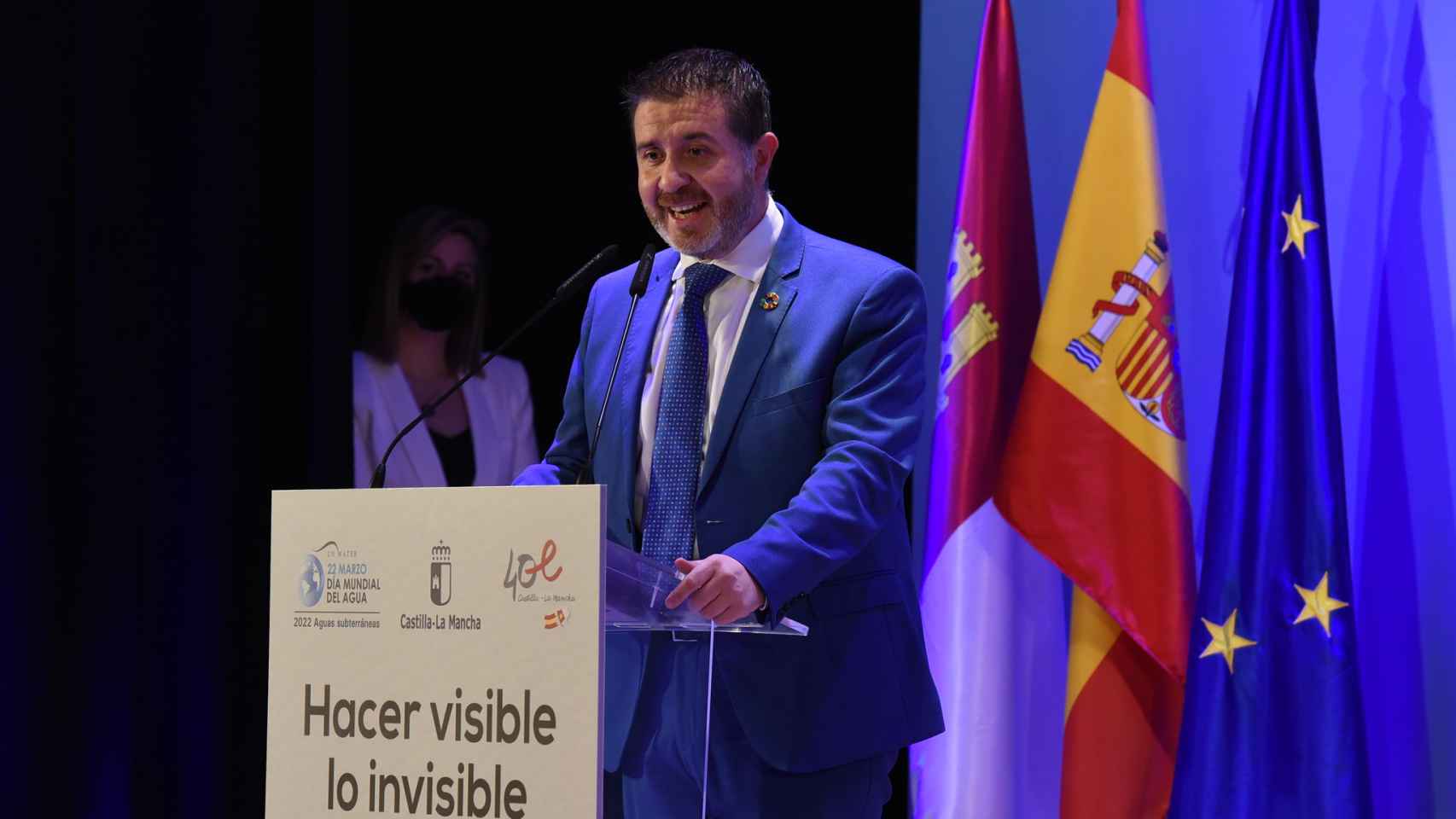 Santiago Cabañero en el acto del Día Mundial del Agua en La Roda (Albacete). Foto: JCCM.