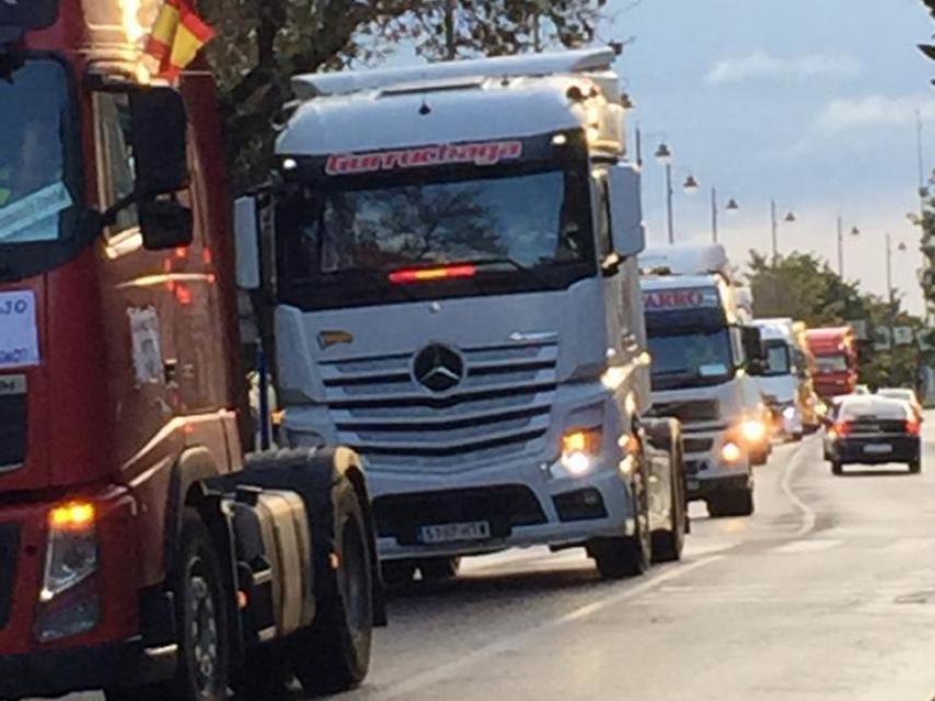 Protesta de los camioneros en Talavera