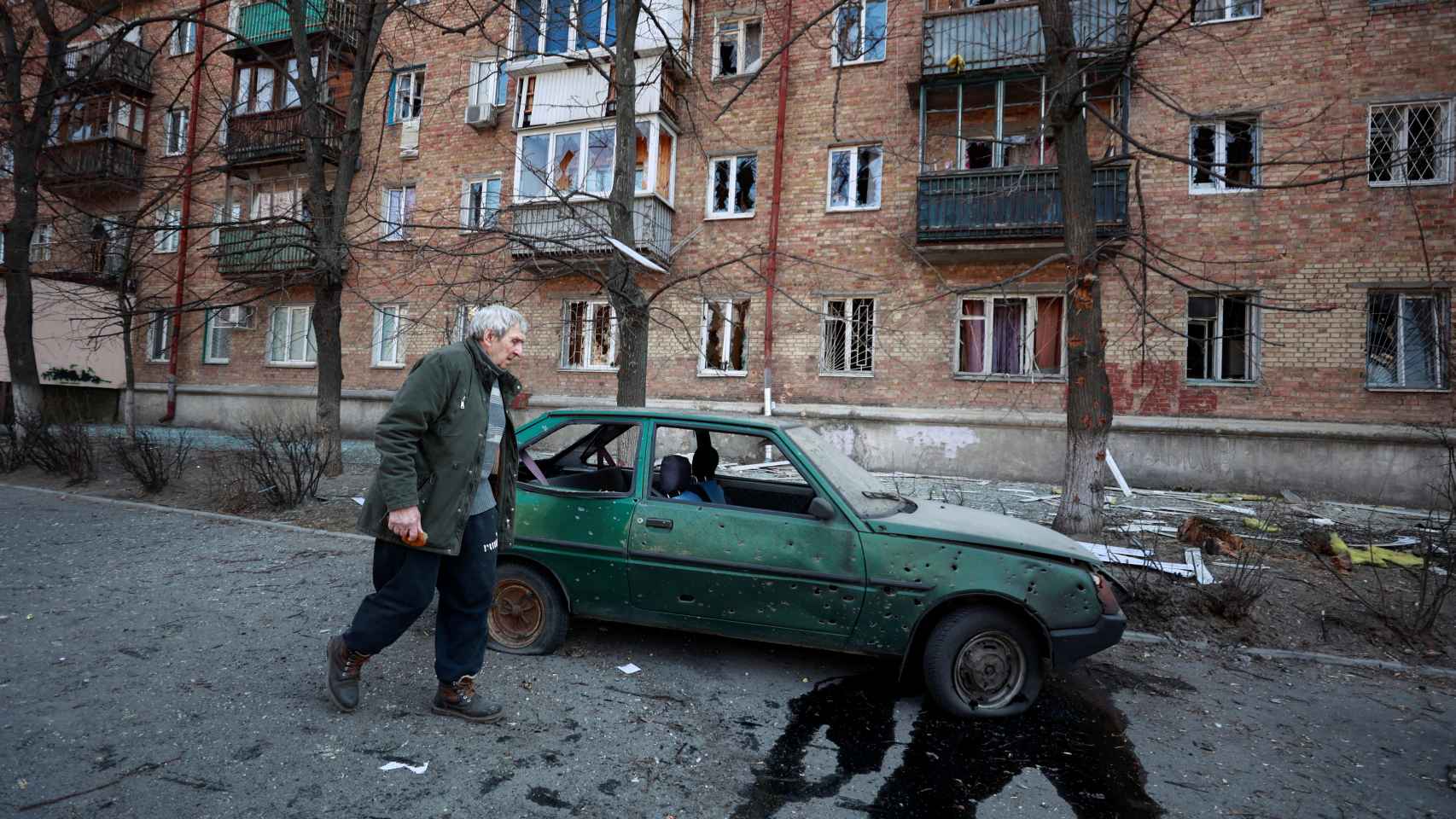 Imagen de Kiev después de los ataques en la capital.