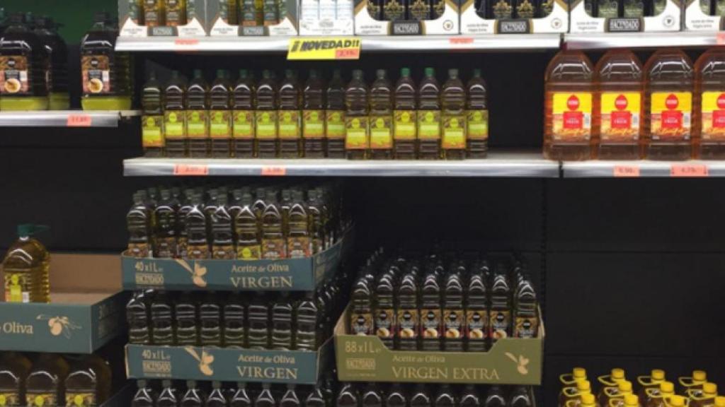 Aceites en un supermercado.