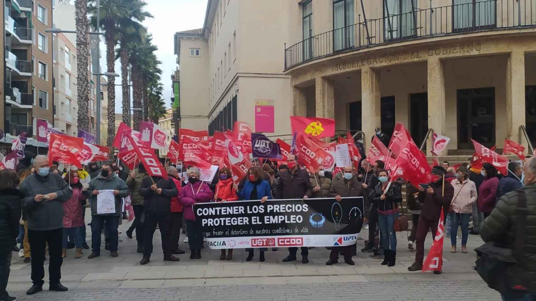 Protesta contra la subida de los precios en Ciudad Real. Foto: UGT CLM