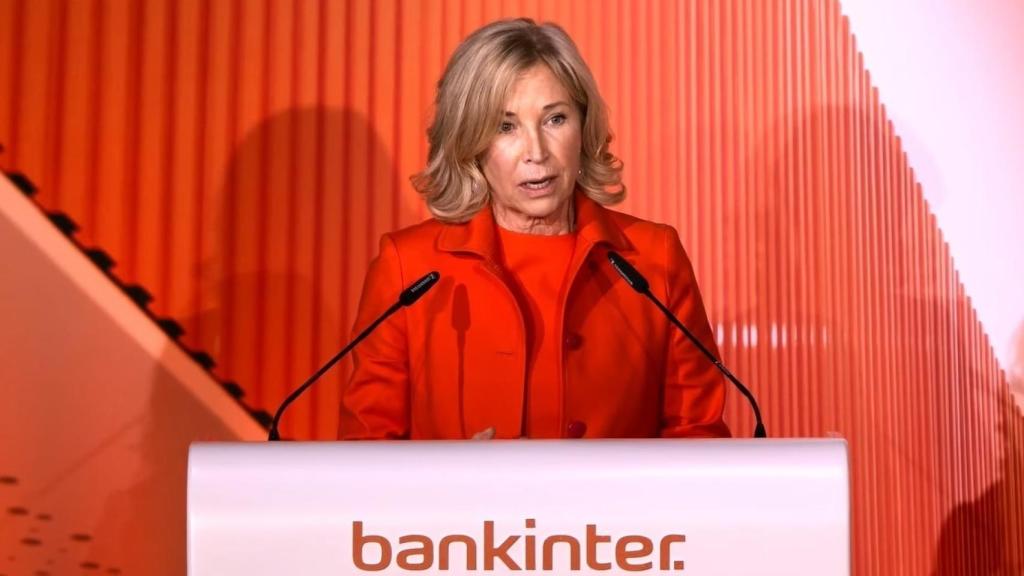 La consejera delegada de Bankinter, María Dolores Dancausa, durante la junta general de accionistas de 2022.