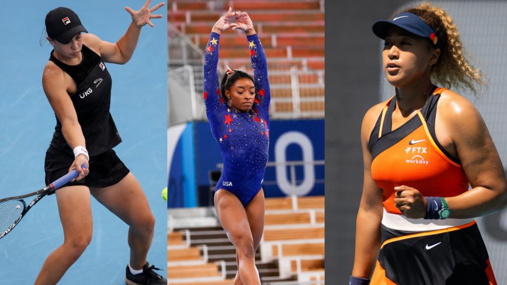 Ashleigh Barty, Simone Biles y Naomi Osaka.