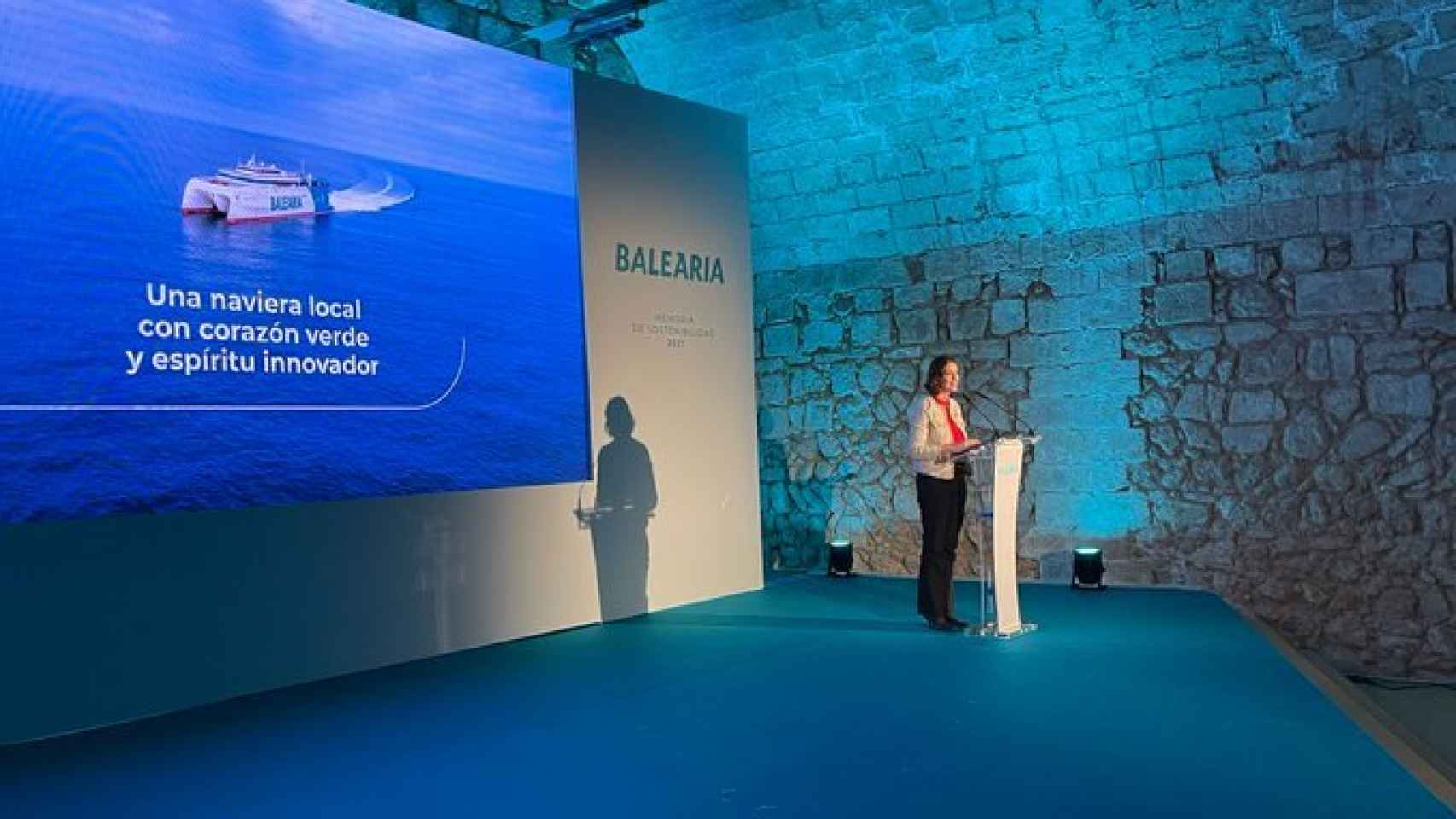 Ministra de Turismo, Reyes Maroto, en la presentación de la memoria de Baleària.