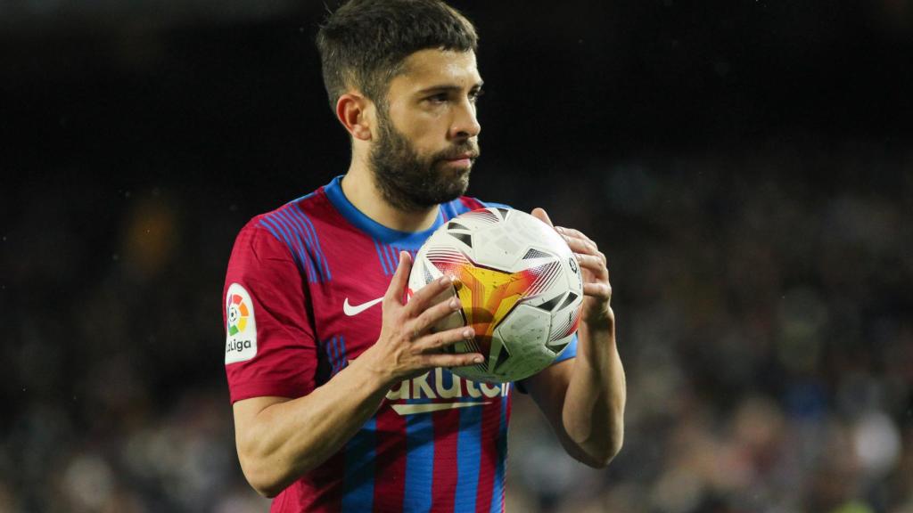 Jordi Alba, en un partido del Barcelona de la temporada 2021/2022