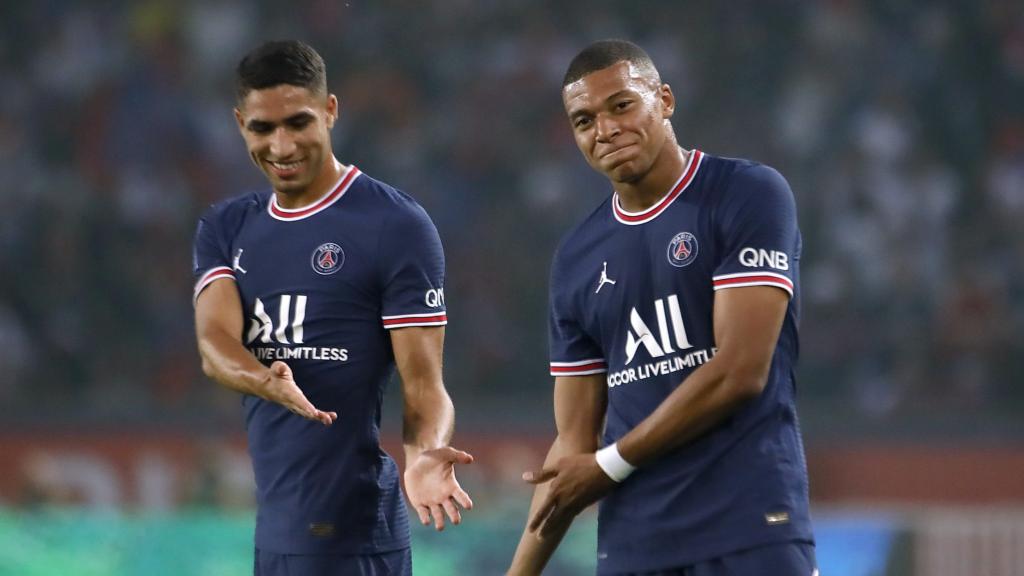 Achraf y Mbappé, en el PSG