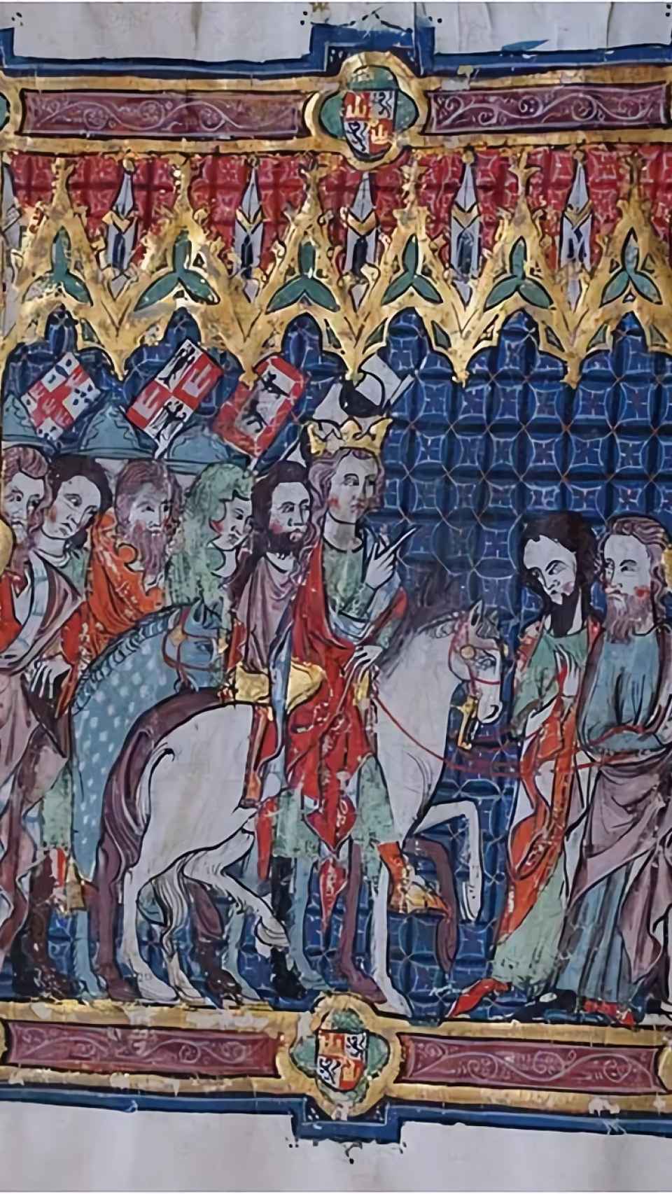 Alfonso XI y sus nobles en una representación de su coronación.