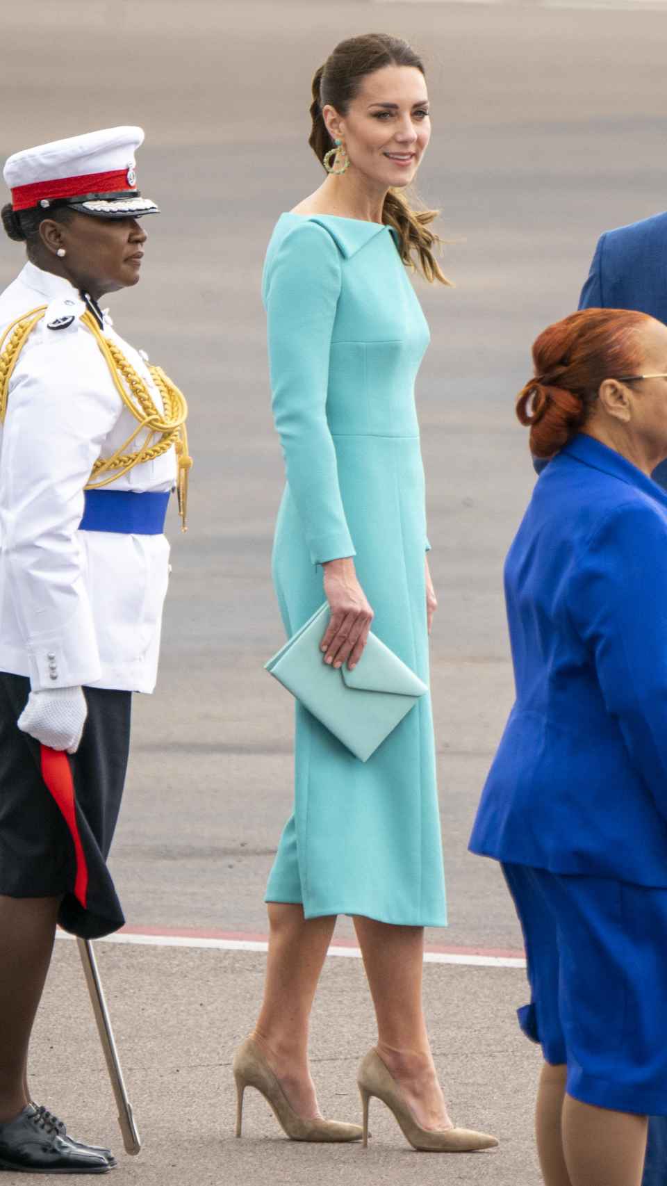 Kate Middleton tras aterrizar en Bahamas.