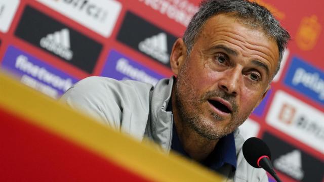 Luis Enrique en rueda de prensa con la Selección