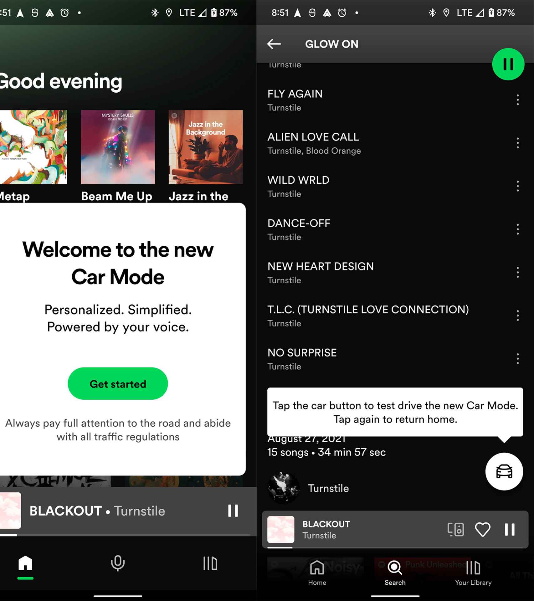 El nuevo Car Mode de Spotify