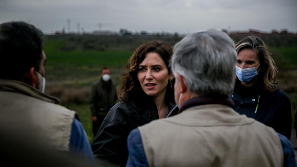 La presidenta de la Comunidad de Madrid, Isabel Díaz Ayuso, ha visitado este viernes una explotación agropecuaria en Brunete.