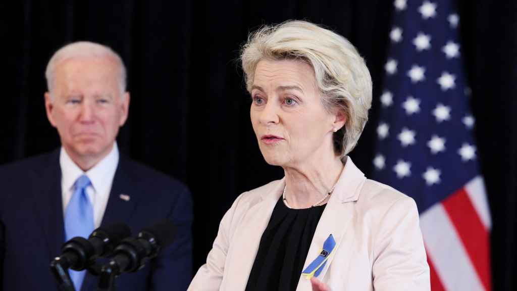 Joe Biden y Ursula von der Leyen, durante su comparecencia este viernes para anunciar el acuerdo del gas