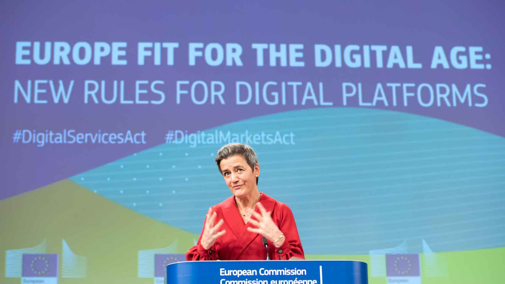 La vicepresidenta de la Comisión y responsable de Competencia, Margrethe Vestager, es la promotora de la norma.