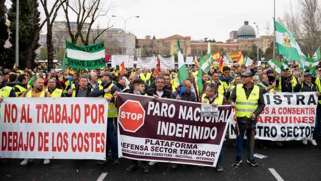 Manifestación de los transportistas en Madrid del pasado 25 de marzo de 2022.