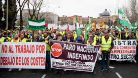 Manifestación de los transportistas en Madrid del pasado 25 de marzo de 2022.