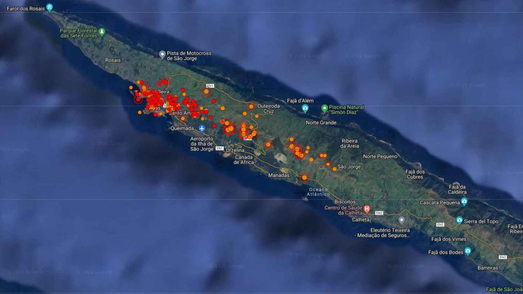 La actividad sísmica en la isla.