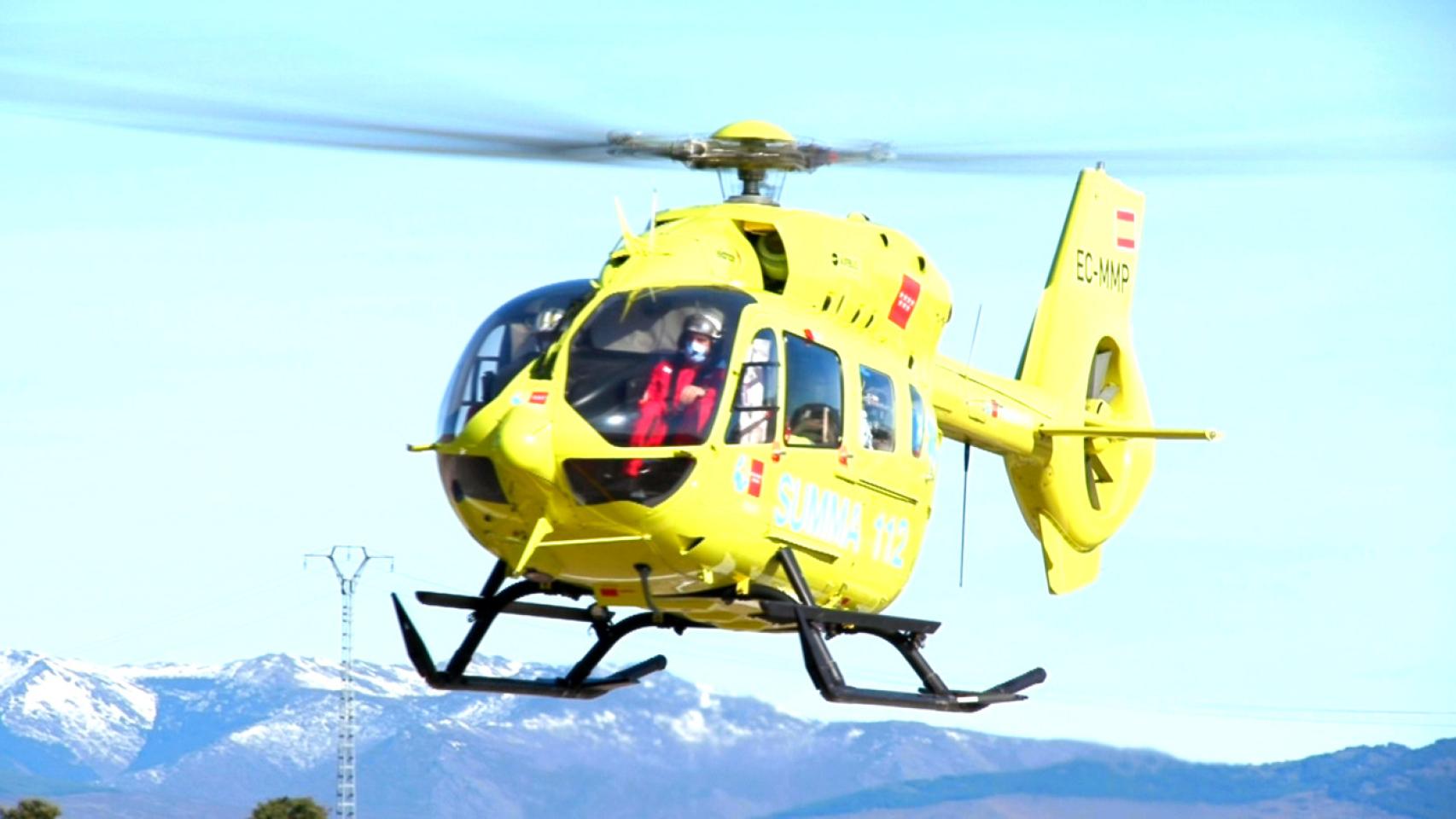 Helicóptero SUMMA. Foto: Telemadrid.
